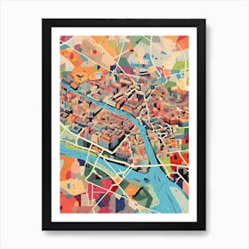 Berlin, Germany, Geometric Illustration 4 Art Print