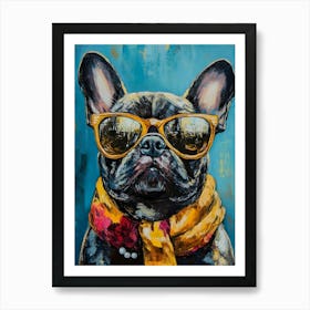 Whimsical Frenchies At The Bar 1 Art Print