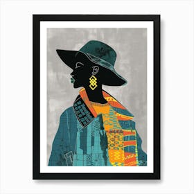 African Woman In Hat 5 Art Print