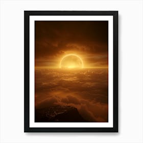 Sun Rising Over The Clouds Art Print