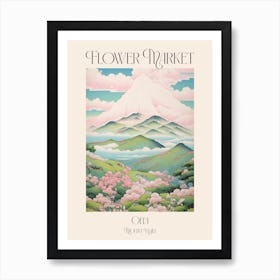 Flower Market Mount Kuju In Oita, Japanese Landscape 3 Poster Art Print