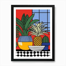 Pineapples In A Pot Art Print