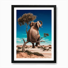 Elephant In Tree Art Print