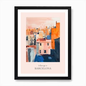 Mornings In Barcelona Rooftops Morning Skyline 3 Art Print