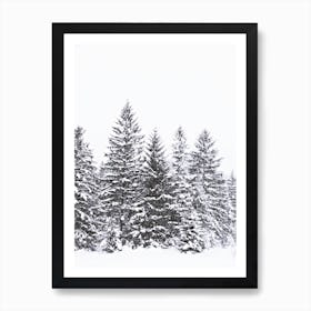 Black Winter Trees in Art Print