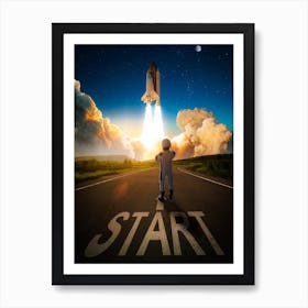 Start The Rocket Launch Art Print