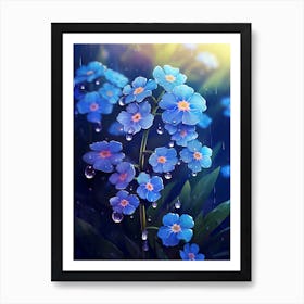 Forget Me Not Wildflower At Dawn (2) Art Print