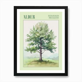 Alder Tree Atmospheric Watercolour Painting 8 Poster Art Print