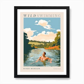 Wild Swimming At River Wensum Norfolk 2 Poster Art Print