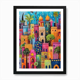 Kitsch Colourful Mumbai Cityscape 4 Art Print