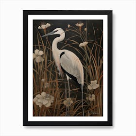 Dark And Moody Botanical Crane 3 Art Print