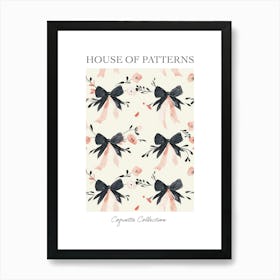 Pink And Black Bows 2 Pattern Poster Art Print