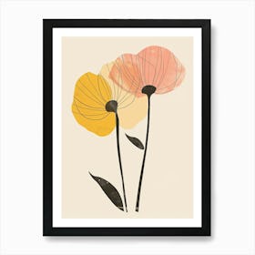 Basel Flower Market Boho Minimalist Style 1 Art Print