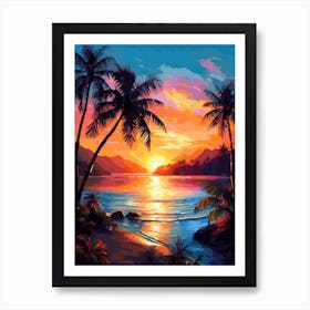 Sunset At The Beach 2 Art Print