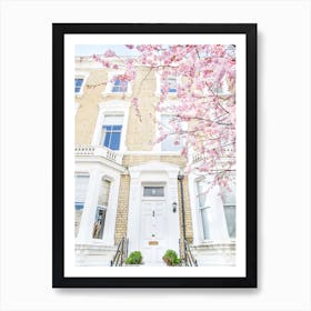 Pink White London Springtime Art Print