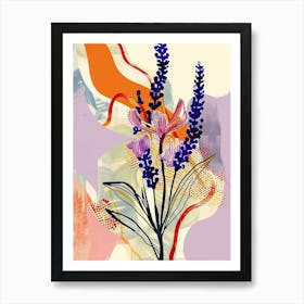 Colourful Flower Illustration Lavender 1 Art Print