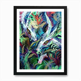 Hares in the tropics Art Print