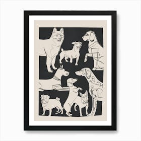 Minimal Abstract Dog Art 1 Art Print