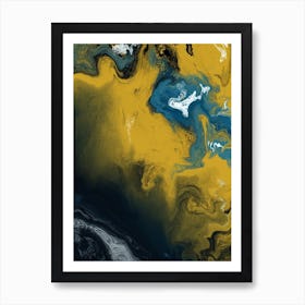 Fluid Abstract Oil Yellow 2 Art Print