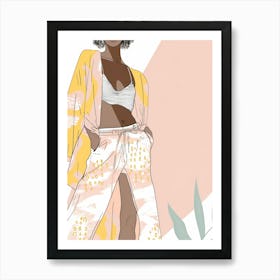 Afro-American Woman In Robe Art Print