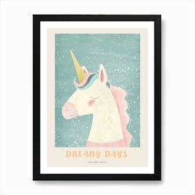 Pastel Storybook Style Unicorn 11 Poster Art Print