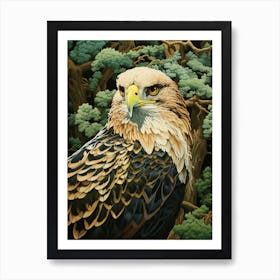 Ohara Koson Inspired Bird Painting Golden Eagle 2 Art Print