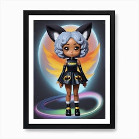 Dreamshaper V7 A Afroamerican Girl Big Eyes Ear Fox Funko P 0 Art Print