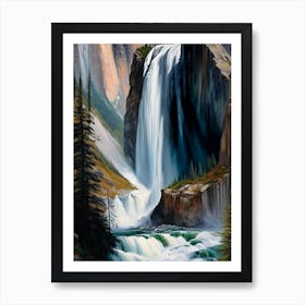 Takakkaw Falls, Canada Peaceful Oil Art  Art Print