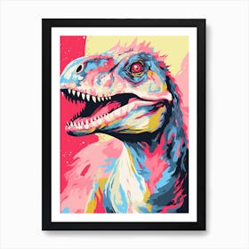 Colourful Dinosaur Deinonychus 2 Art Print