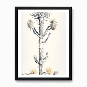 Silver Torch Joshua Tree Minimilist Watercolour  (3) Art Print