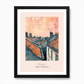 Mornings In Brussels Rooftops Morning Skyline 2 Poster