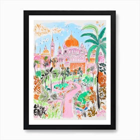 Delhi, Dreamy Storybook Illustration 4 Art Print