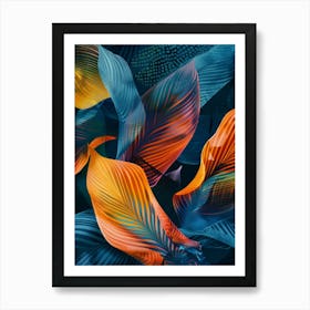 Abstract Tropical Leaves 4 Art Print