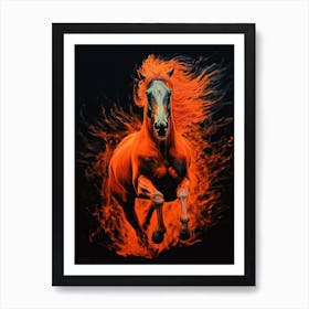 A Horse Painting In The Style Of Palette Negative Painting 3 Art Print