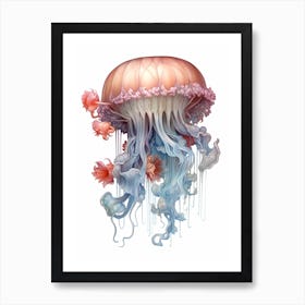 Upside Down Jellyfish Pencil Drawing 5 Art Print