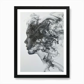 Smokey Woman'S Face Art Print