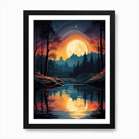 Sunset In The Forest 12 Art Print