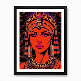 Cleopatra Queen in Orange Illustration Art Print