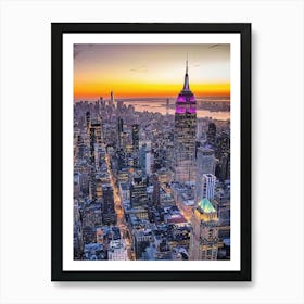 New York City At Sunset 1 Art Print