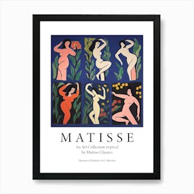Women Dancing, Shape Study, The Matisse Inspired Art Collection Poster 0 Art Print
