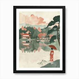 Kyoto Japan 8 Retro Illustration Art Print