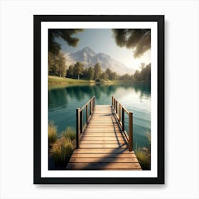 Pier In The Lake 1 Art Print