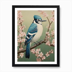 Ohara Koson Inspired Bird Painting Blue Jay 3 Art Print