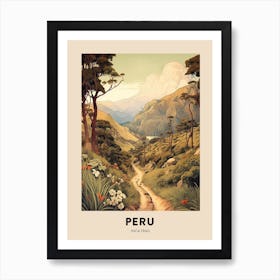 Inca Trail Peru 1 Vintage Hiking Travel Poster Art Print