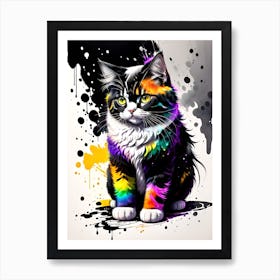 Rainbow Cat Painting 1 Art Print