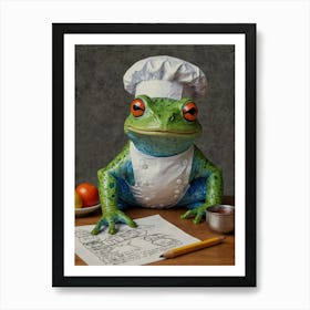 Chef Frog Art Print