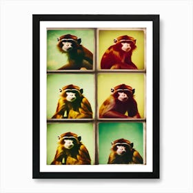 Monkey Collage Art Print