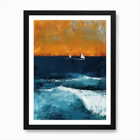 Sailboats At Sunset 20 Art Print