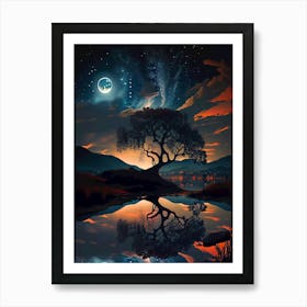 Nebula tree Art Print