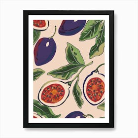 Passion Fruit Pattern Illustration 1 Art Print